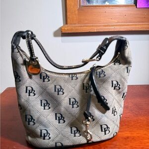 Vintage Dooney & Bourke black gray Mini satchel